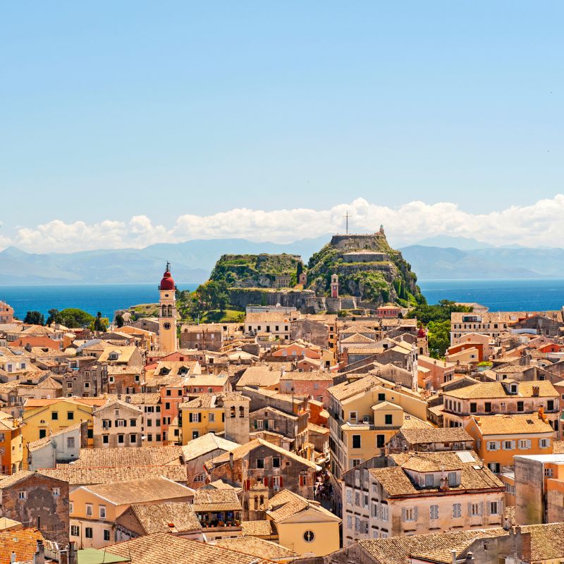 The lushest (and some say the loveliest) of all the Greek Islands, Corfu lies just a stone's throw from the Albanian coast.