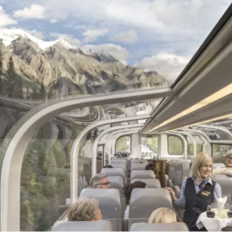 The Rocky Mountaineer adventure with Red Orchid Travel will be in luxury, with amazing views in the GoldLeaf service cars.