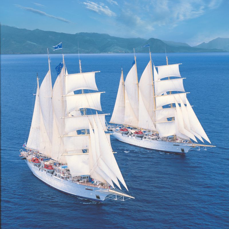 The two Star Clipper ships side-by-side