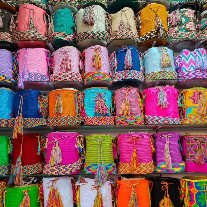 Very bright local crafts made by the people of the village of Mompox.