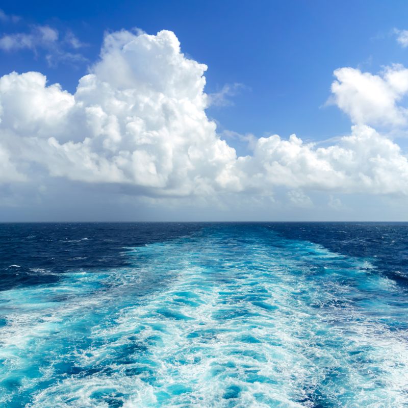 image of waves from cruise ship