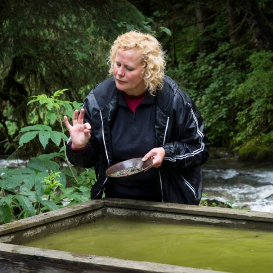 lady gold panning in Juneau