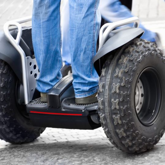 feet on a segway
