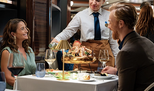 Photo of people on a Princess ship with the special dining experience booked.