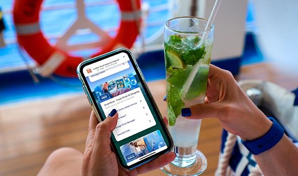 When cruising on Princess you can keep scrolling and streaming on your phones with their WiFi packages.
