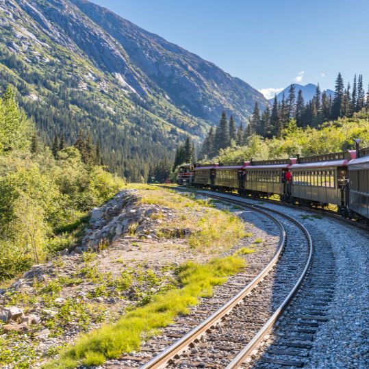 View out the window on the White Pass Rail