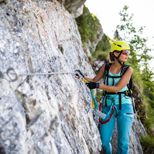 lady rock climbing
