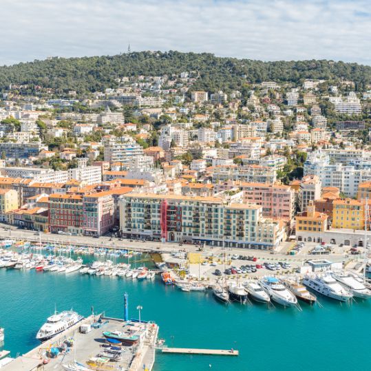 France Nice Cote d’Azur with mediterranean beach sea