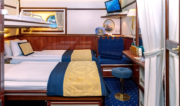 Outside of the Star Clipper Cat 4 cabin