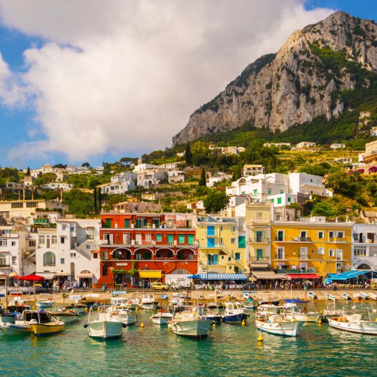 Sail to the Isle of Capri on the fast ferry, joined by your guide, soaking in views of the rocky coasts of this famous island as you arrive. Take time in Capri’s world-famous square, the Piazzetta, set out on a panoramic drive of the island, and taste local flavors during a light lunch at a farm-to-table restaurant. Experience a taste of Capri’s laid-back atmosphere and island beauty with this unforgettable day trip from Naples by ferry.