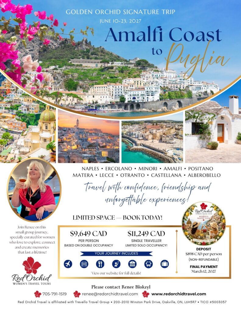 Join Red Orchid Women’ Travel Italy June 2027 flyer